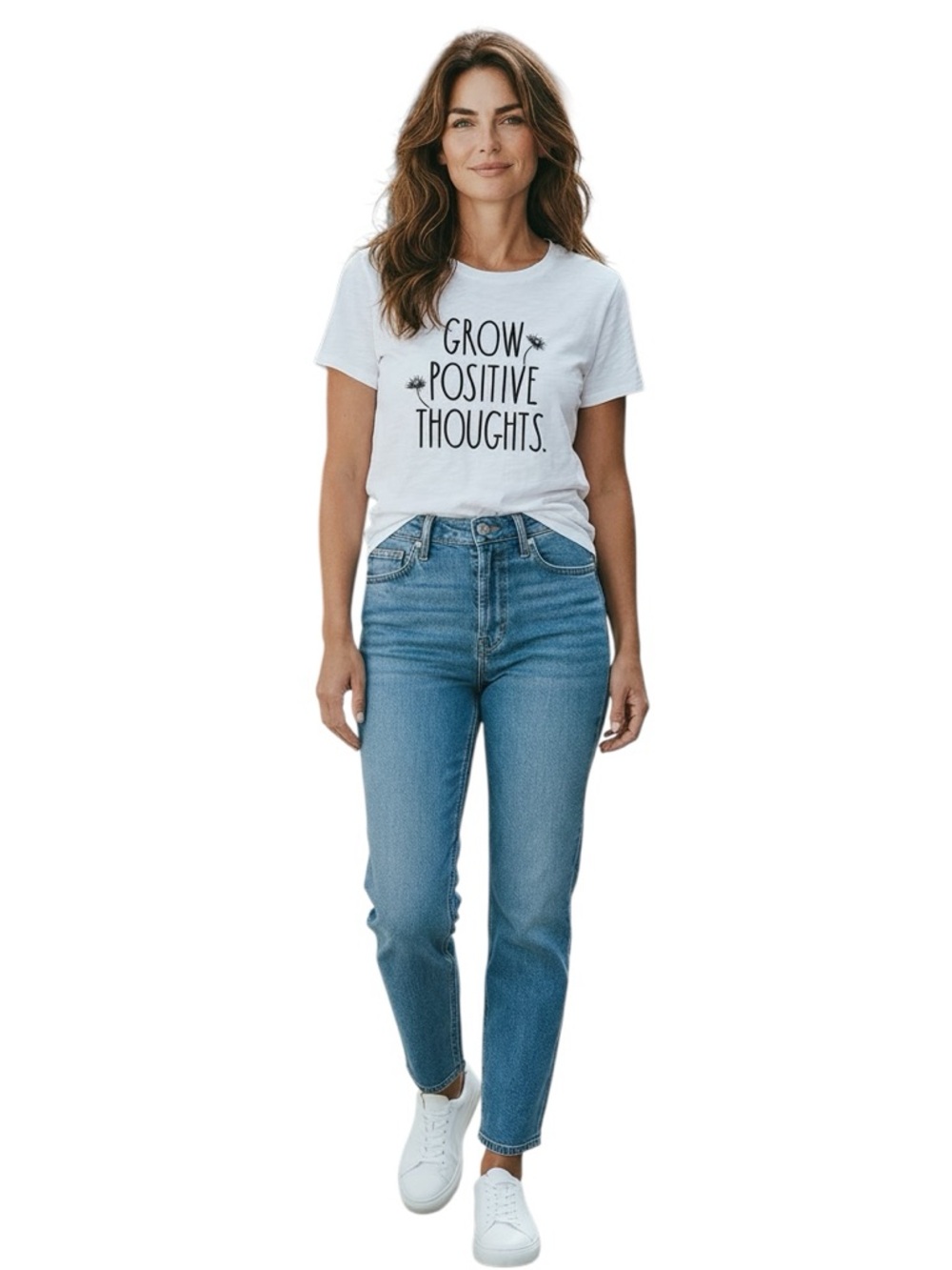 Rae Dunn Grow Positive Thoughts Tee White Graphic Shirt XL NWT - Picture 4 of 13